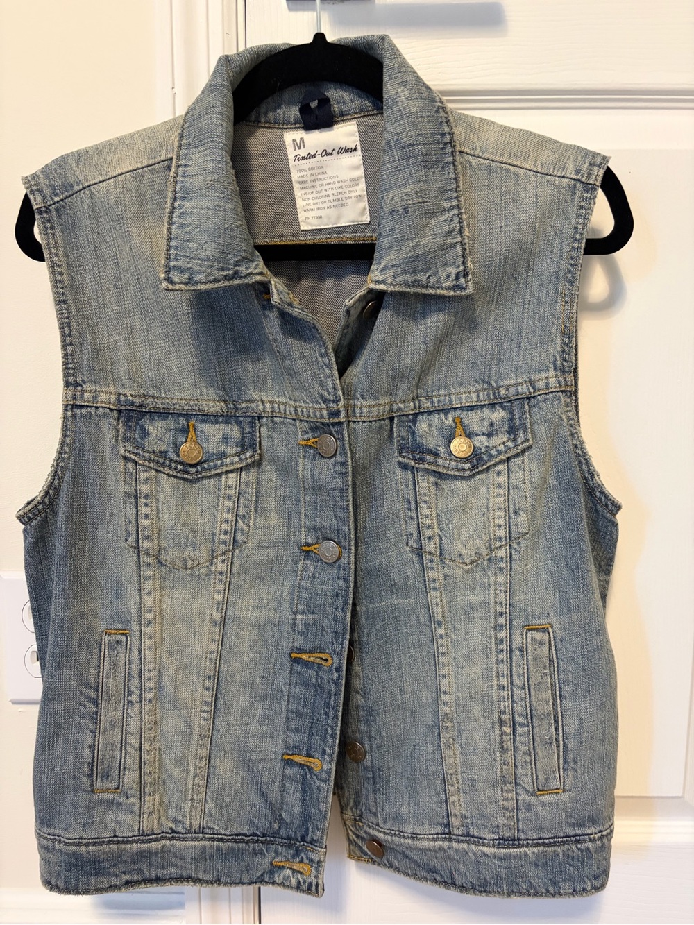 J. Crew Light Wash Denim Vest in Blue
